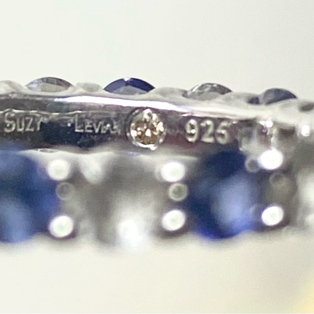 Levian Sapphire Sterling Silver Eternity Band - Picture 9 of 14
